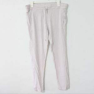 The Kooples Crepe Pull On Drawstring Slim Pants Light Gray Size 38 Medium M